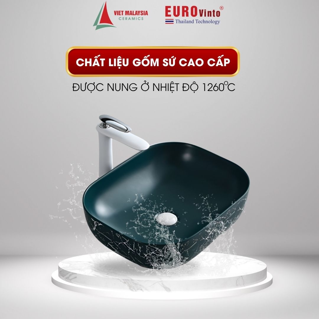 Chậu Rửa Eurovinto 024 - 04 - Lavabo Cao Cấp Men Nano Kháng Khuẩn