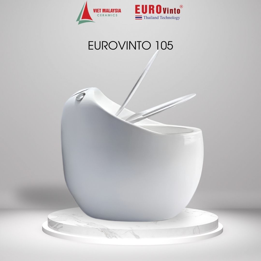 Bồn Cầu Eurovinto 105 Xả Mạnh Êm Ái, Tiết Kiệm Nước, Phù Hợp Mọi Không Gian Phòng Tắm
