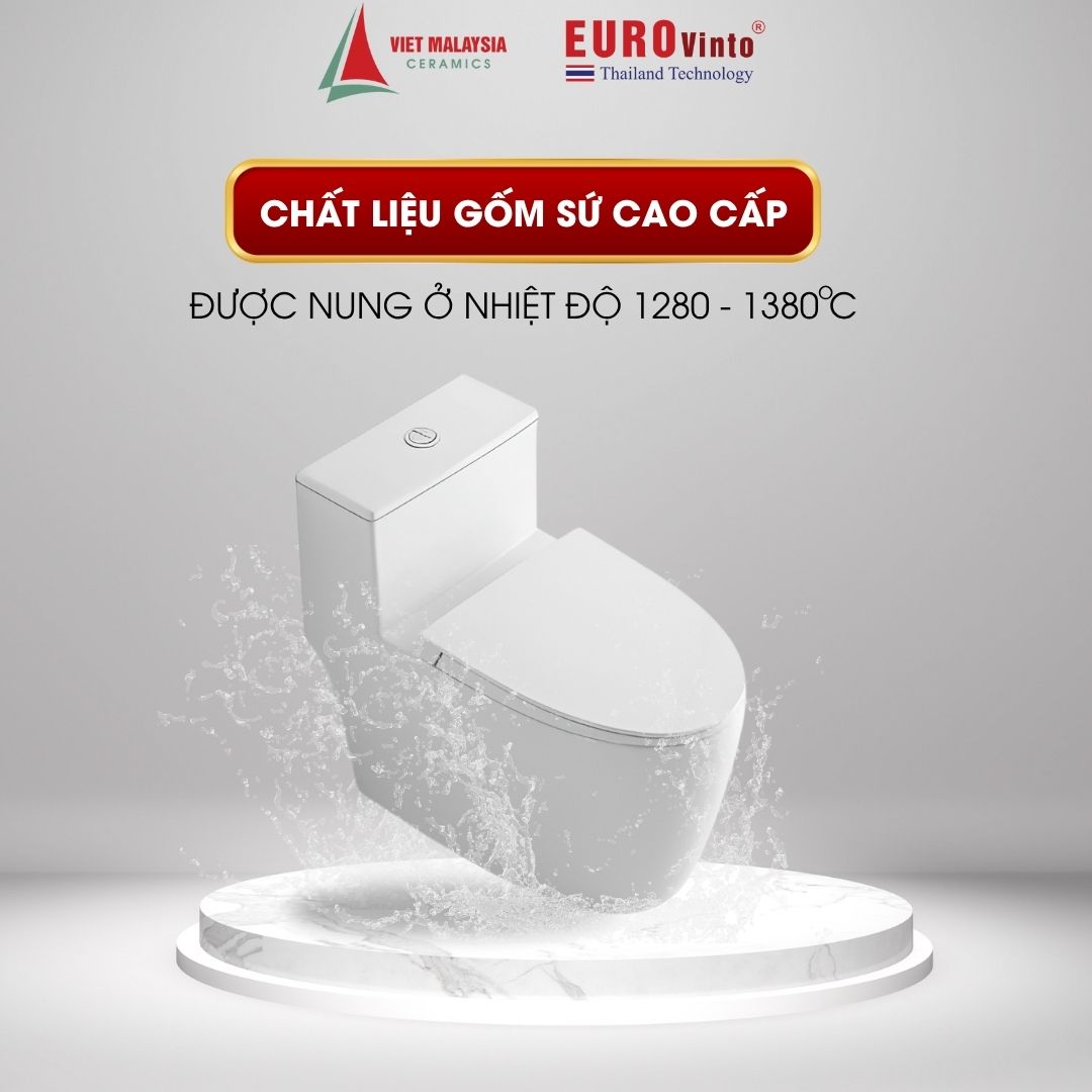 Bồn Cầu Một Khối Eurovinto 107 Thiết Kế Gọn Nhẹ, Tiết Kiệm Không Gian Nhà Tắm