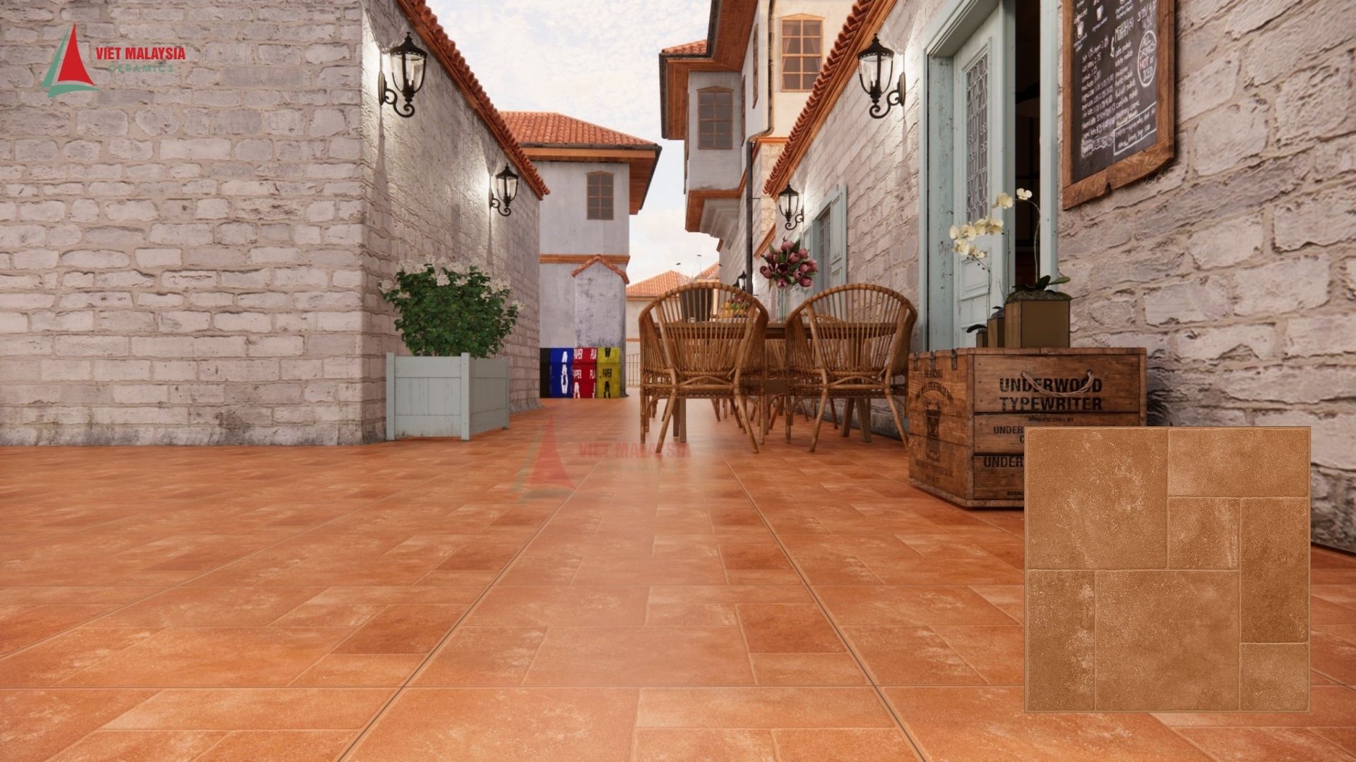 Gạch lát nền granite và gạch terrazzo sử dụng ngoài trời chống rêu mốc độ bền cao - 666H6