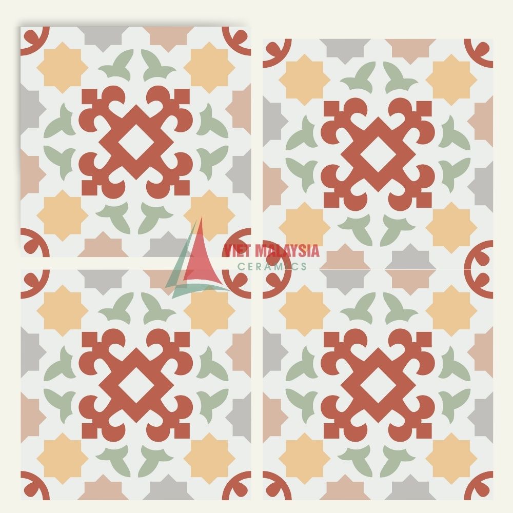 Gạch bông cổ điển trang trí ốp lát nền VH 33 Kích thước 200x200mm