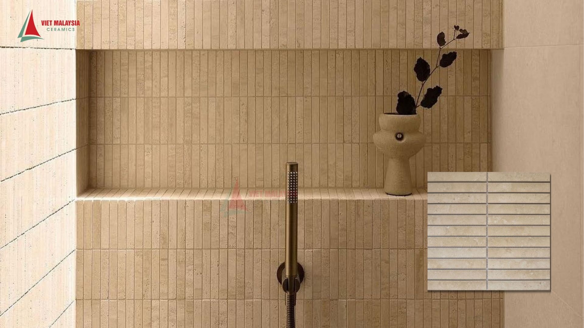Mẫu gạch mosaic đá tự nhiên ốp vách tường phòng tắm master đẳng cấp - VH-Y22F988A